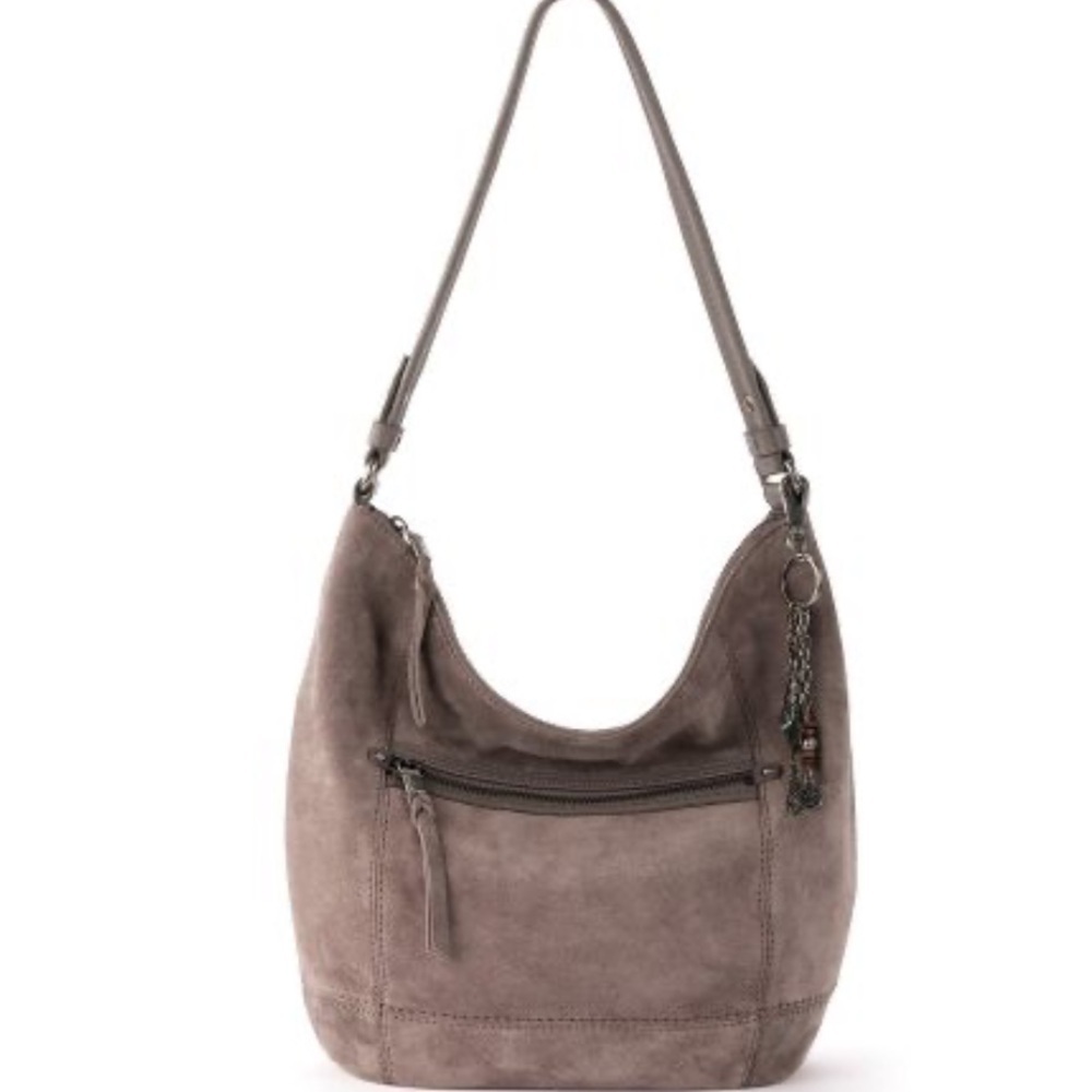 The Sak Gray and Brown Hobo Bag with Relaxed Silhouette